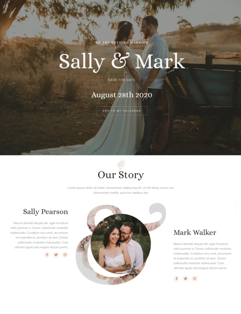 weddings wedding website design